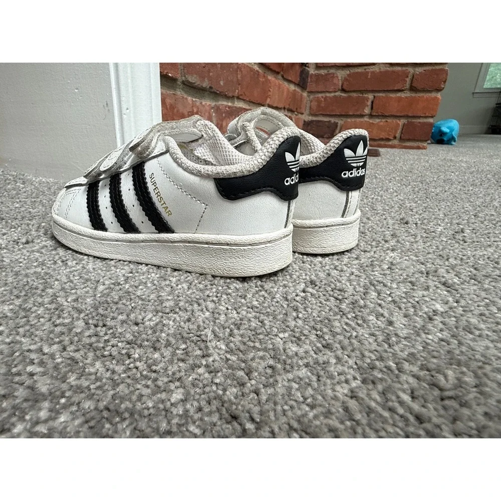 Adidas Originals Superstar Toddler Shoes‎ White Black Size 5.5K
